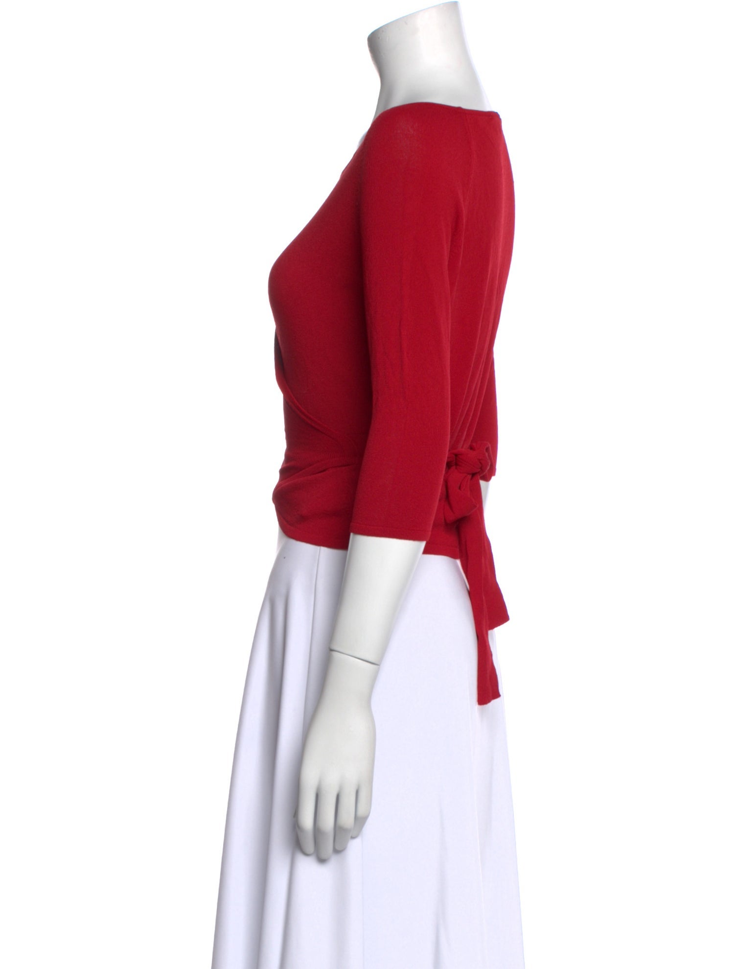 Max Mara Scoop Neck Three-Quarter Sleeve Crop Top