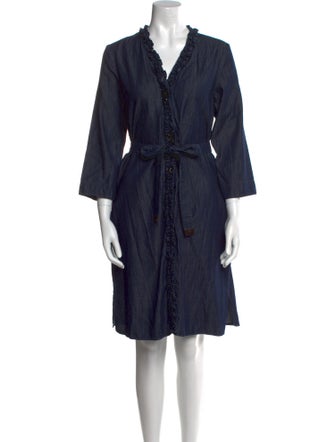 Max Mara V-Neck Knee-Length Dress