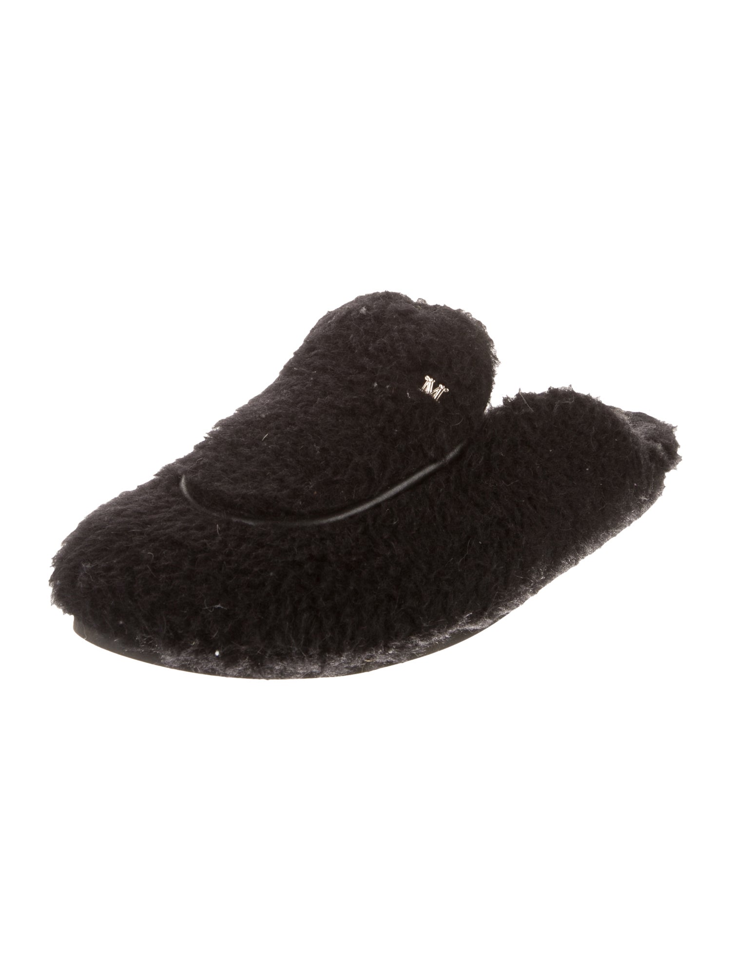 Max Mara Faux Fur Studded Accents Mules