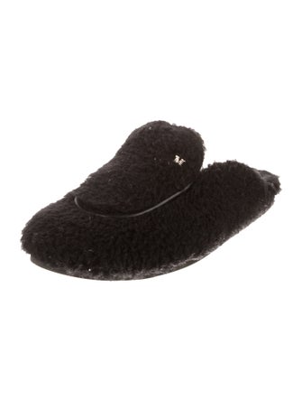 Max Mara Faux Fur Studded Accents Mules
