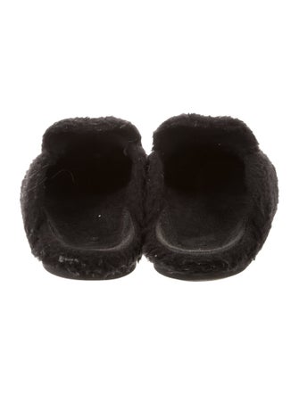 Max Mara Faux Fur Studded Accents Mules