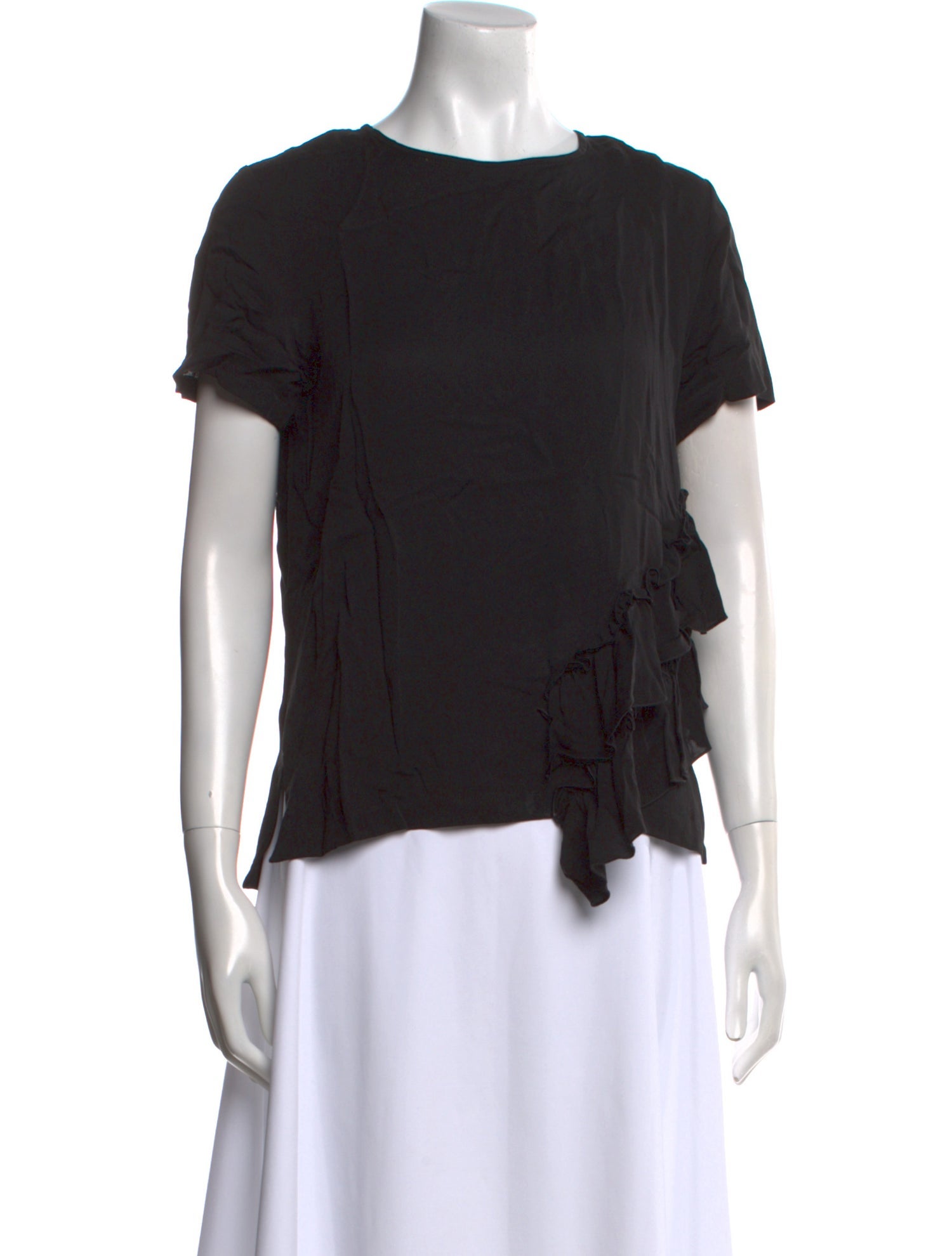 Max Mara Silk Crew Neck Blouse