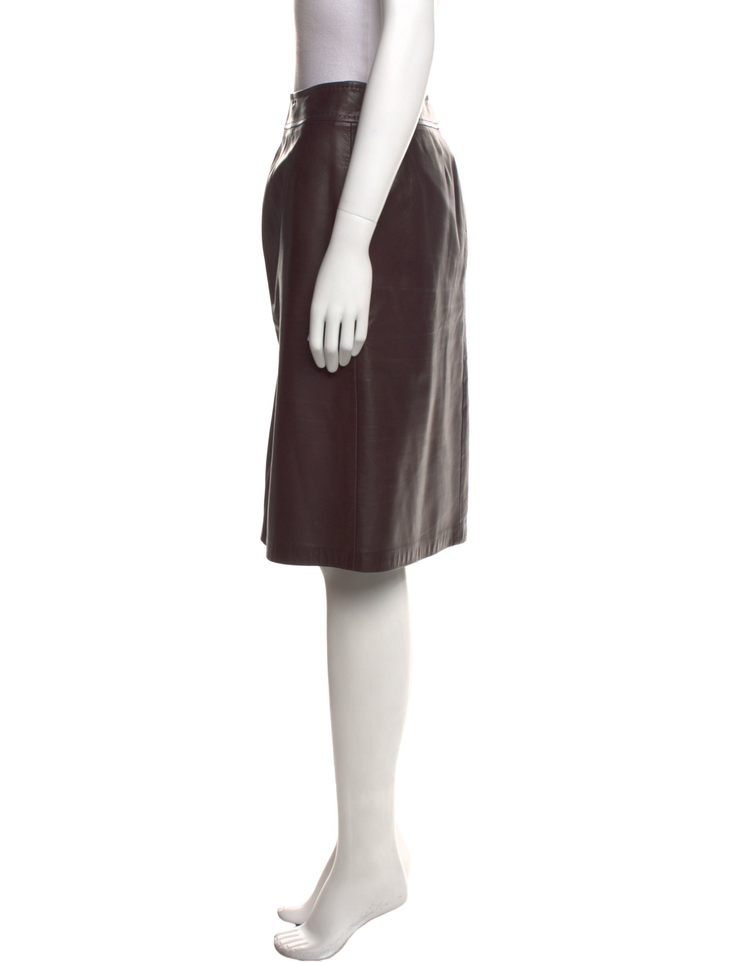 Max Mara Leather Knee-Length Skirt