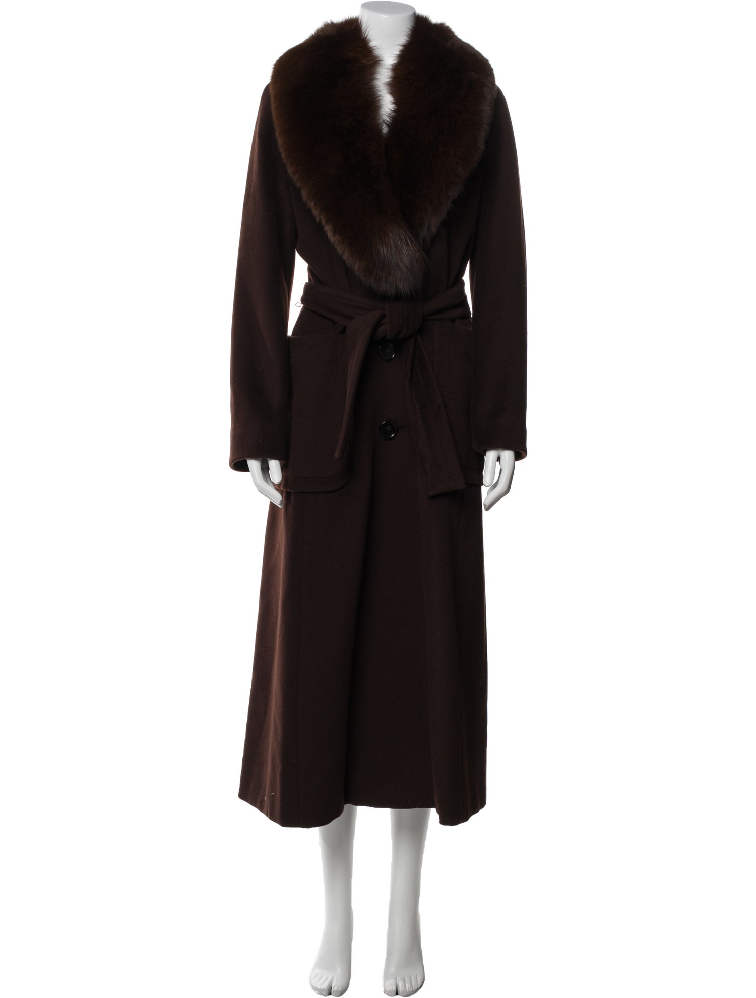 Max Mara Virgin Wool Faux Fur Coat