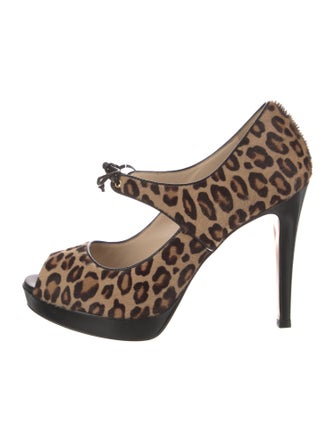 Max Mara Ponyhair Animal Print Pumps