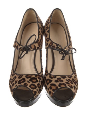 Max Mara Ponyhair Animal Print Pumps