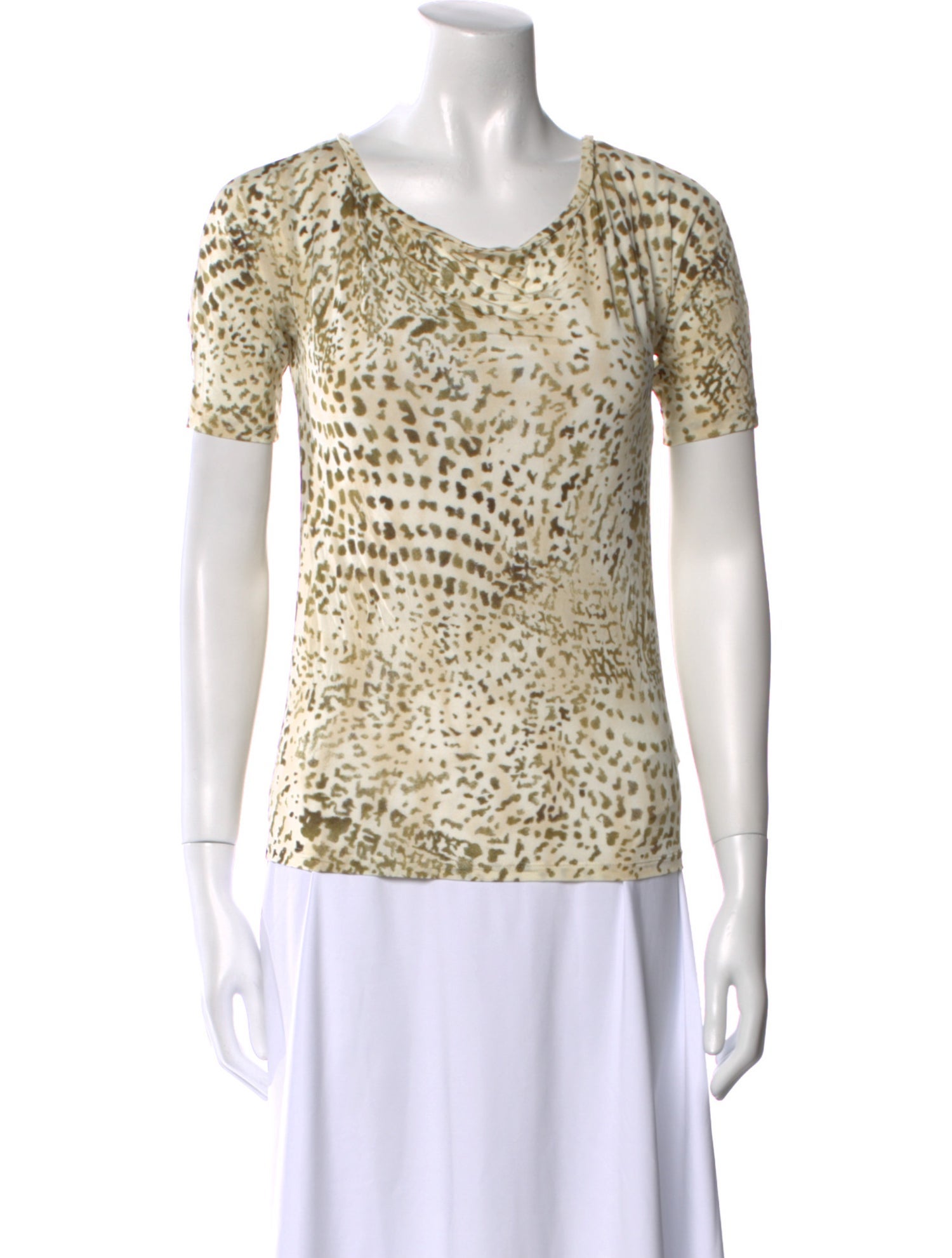Max Mara Animal Print Scoop Neck T-Shirt