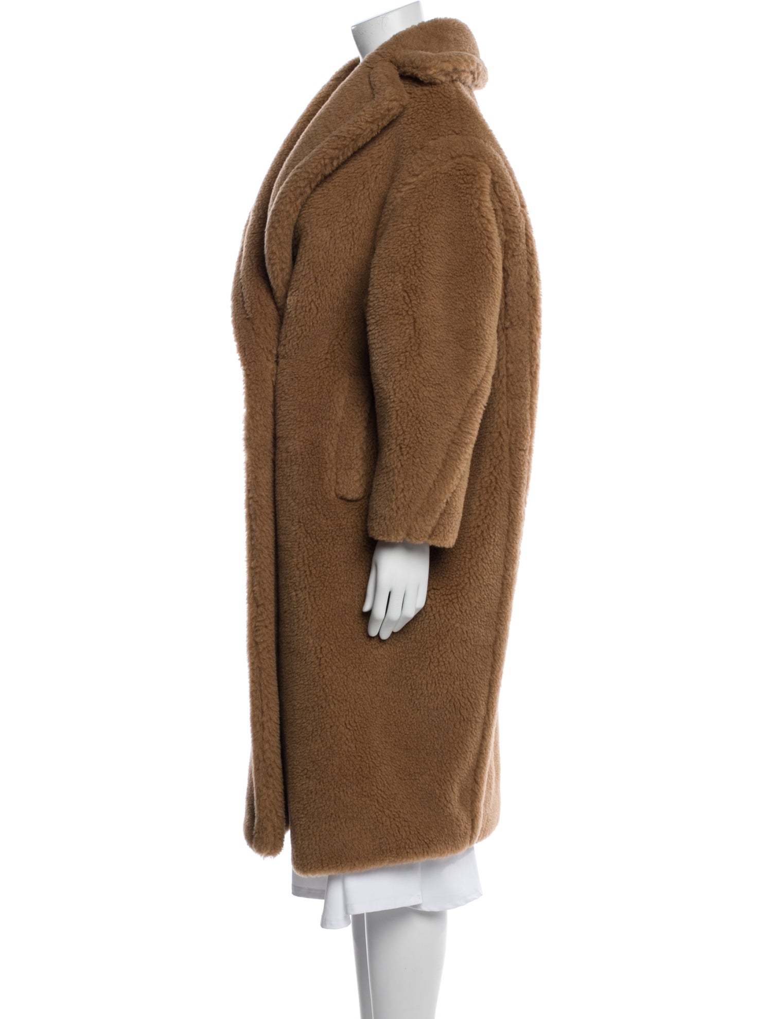 Max Mara Camel Hair Faux Fur Coat