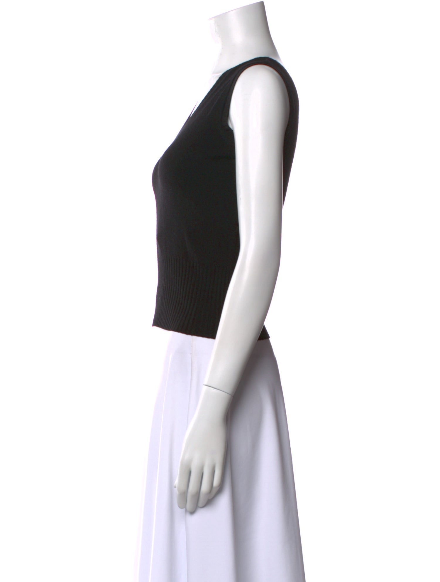 Max Mara Virgin Wool V-Neck Crop Top