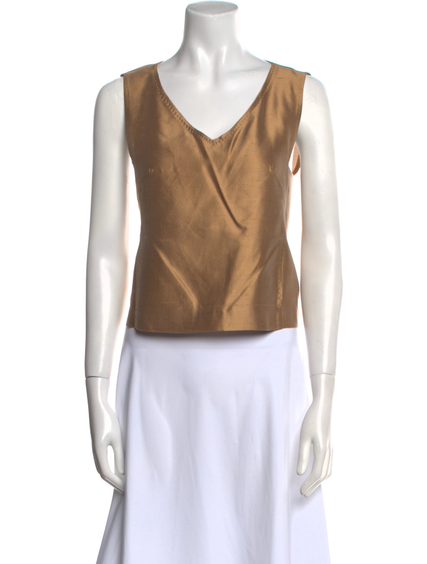 Max Mara Silk V-Neck Crop Top