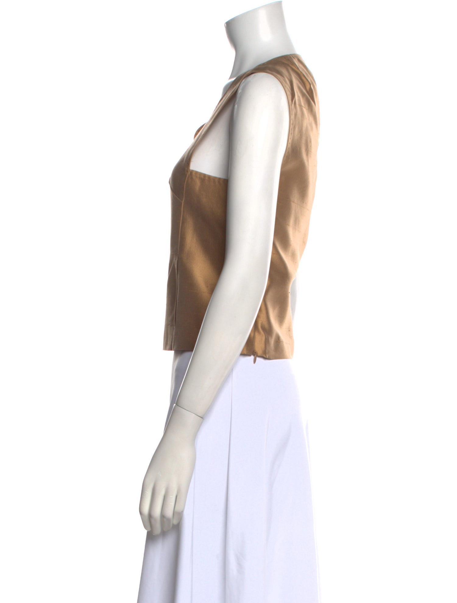 Max Mara Silk V-Neck Crop Top