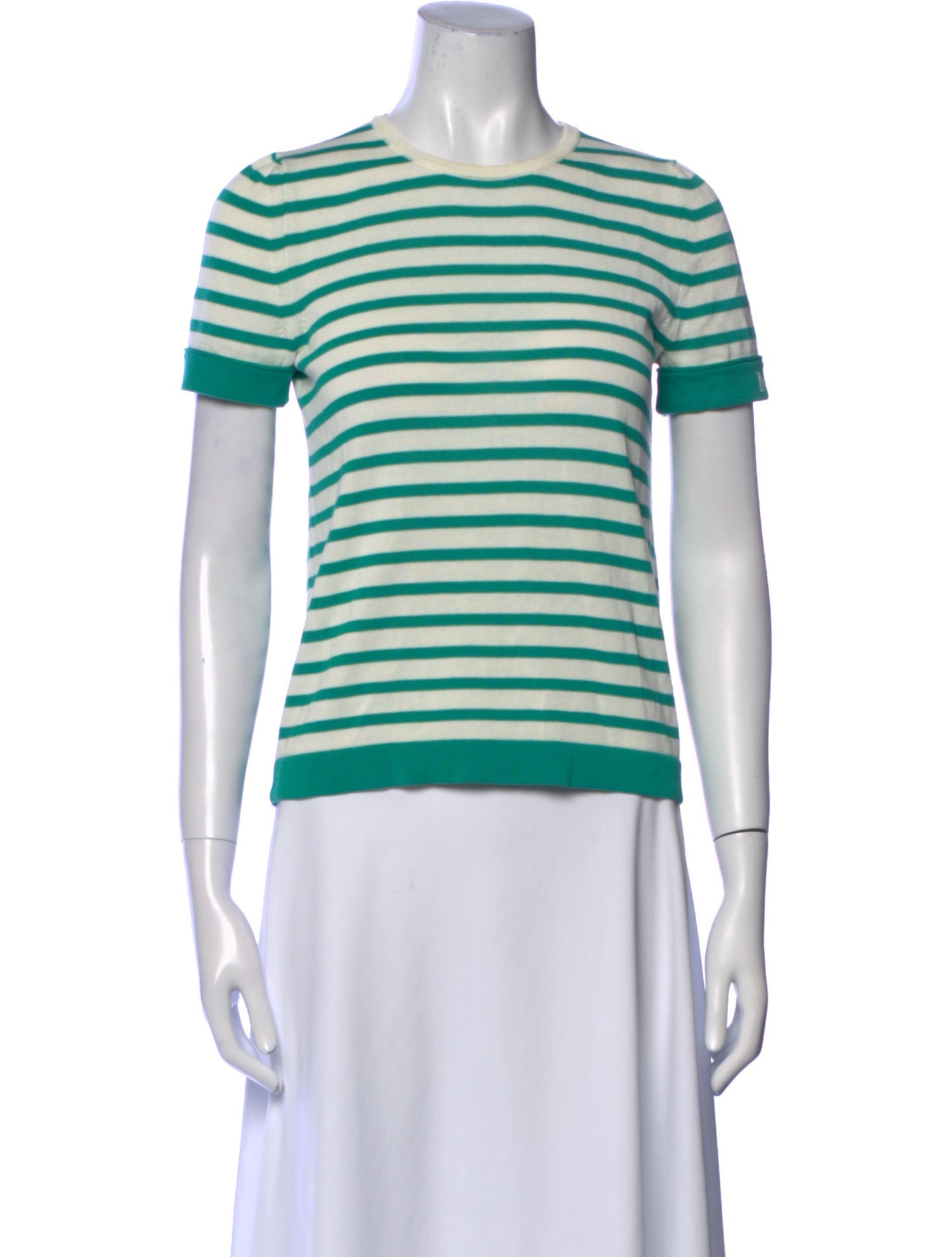 Max Mara Striped Crew Neck T-Shirt w/ Tags