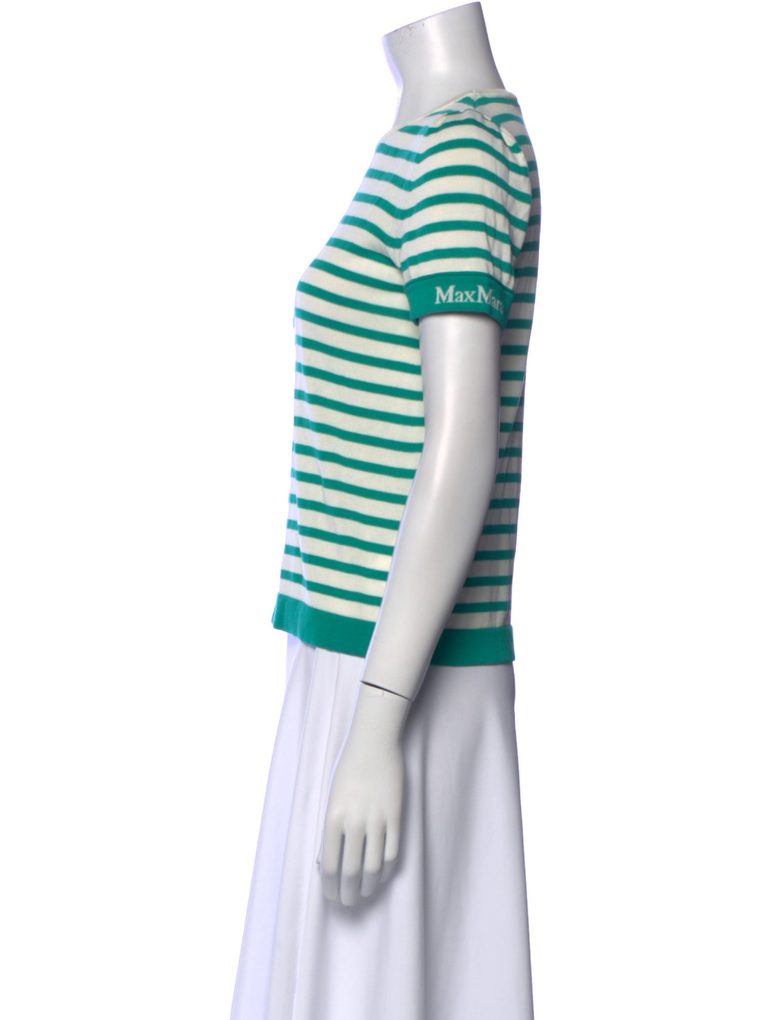 Max Mara Striped Crew Neck T-Shirt w/ Tags
