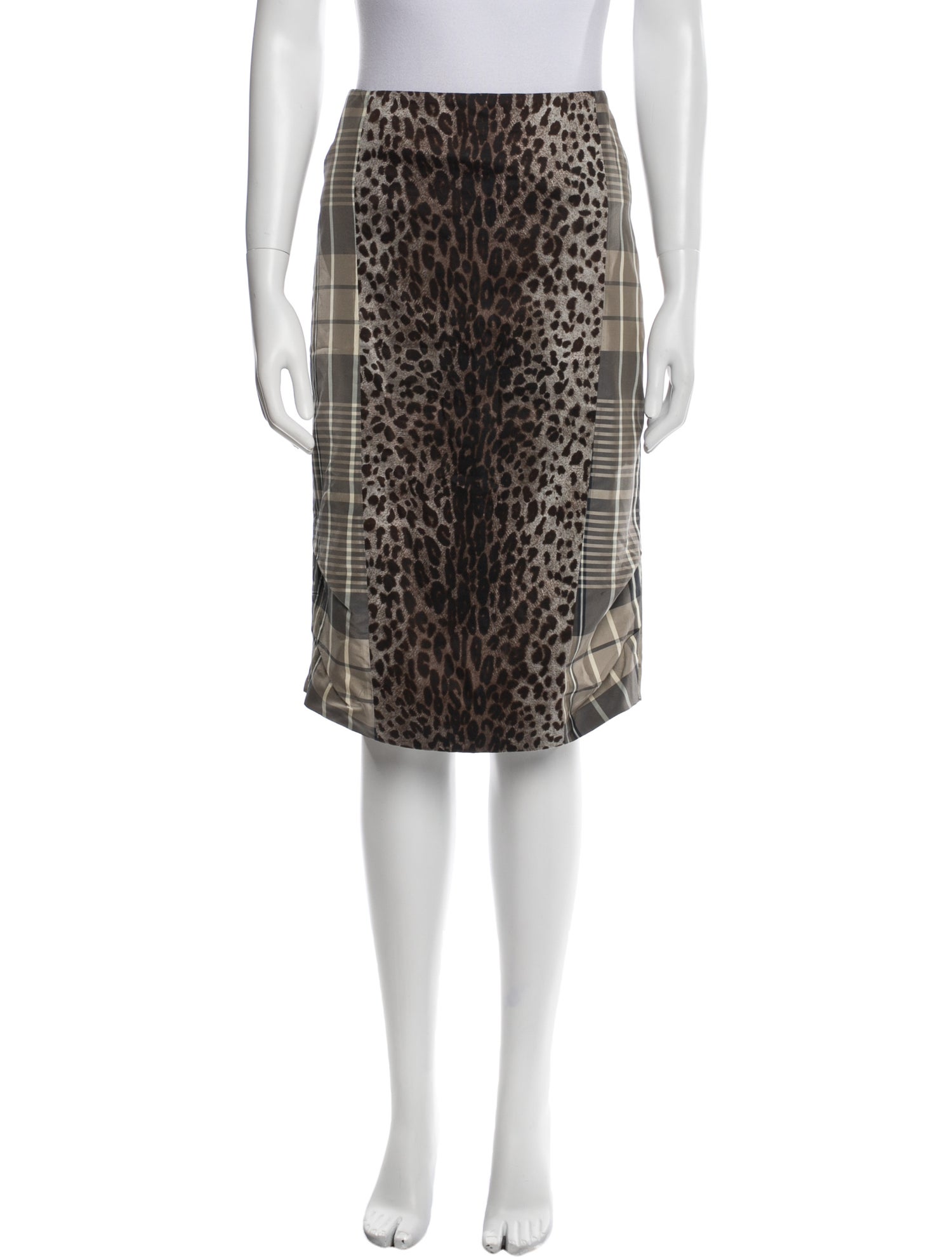 Max Mara Animal Print Knee-Length Skirt