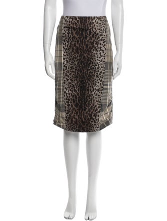 Max Mara Animal Print Knee-Length Skirt