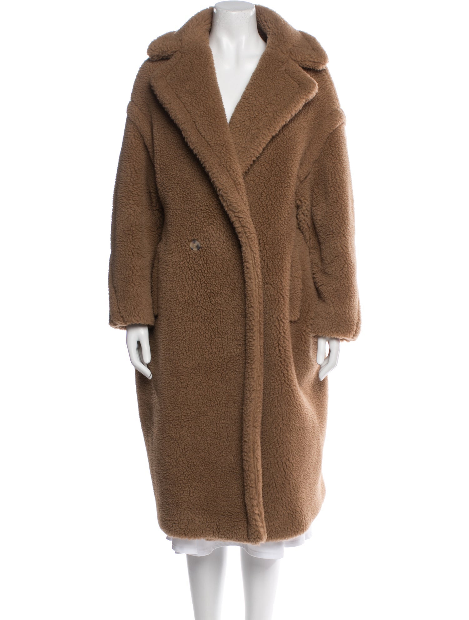 Max Mara Camel Hair Faux Fur Coat