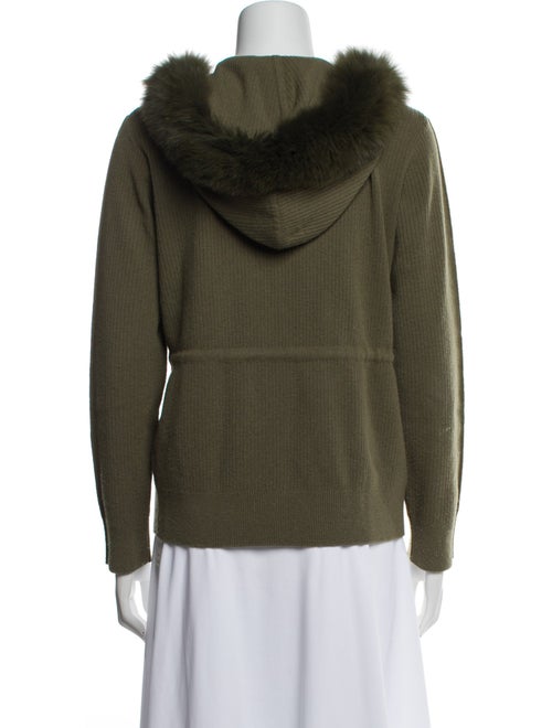 Max Mara Merino Wool Striped Fur Jacket