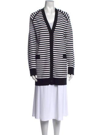 Max Mara Striped V-Neck Sweater