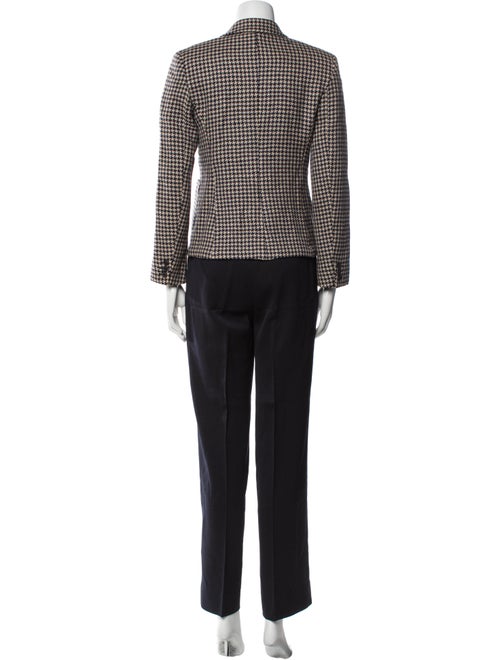 Max Mara Virgin Wool Houndstooth Print Pantsuit