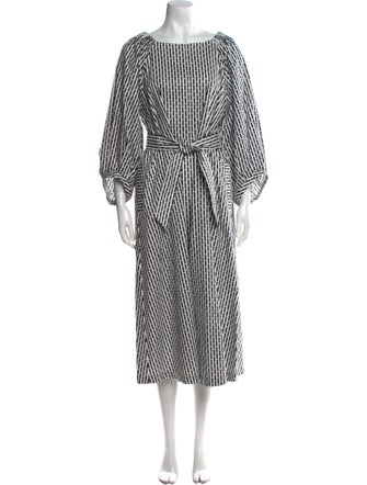 Max Mara Striped Midi Length Dress