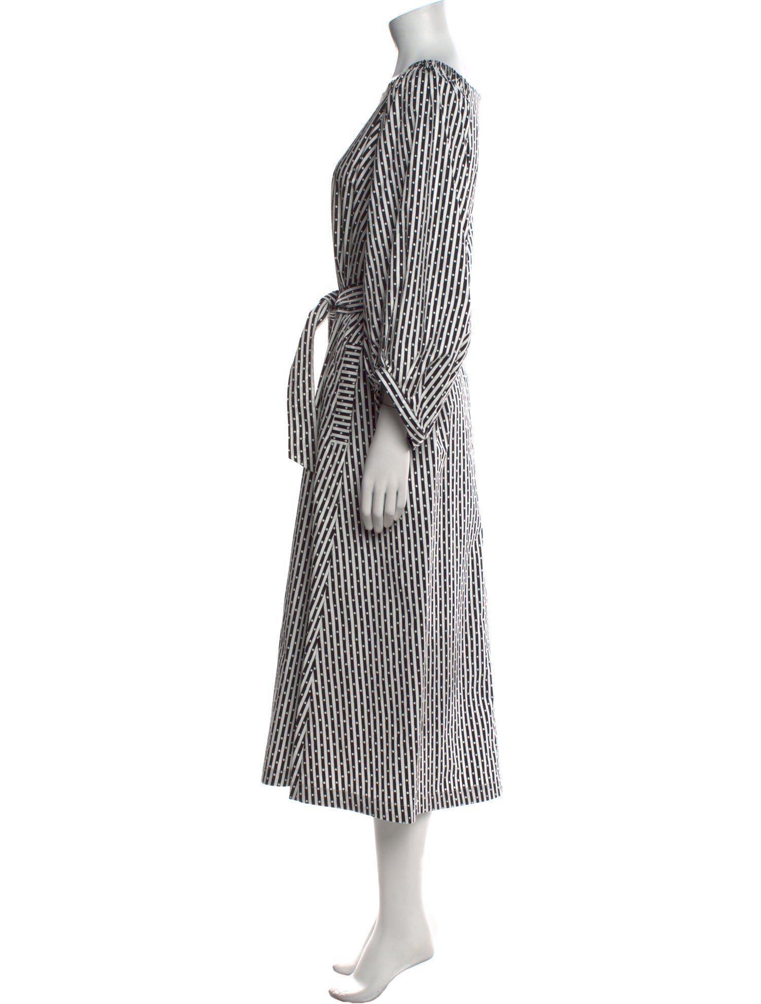 Max Mara Striped Midi Length Dress