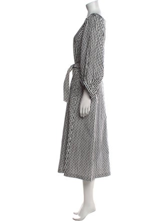 Max Mara Striped Midi Length Dress