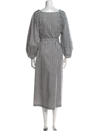 Max Mara Striped Midi Length Dress