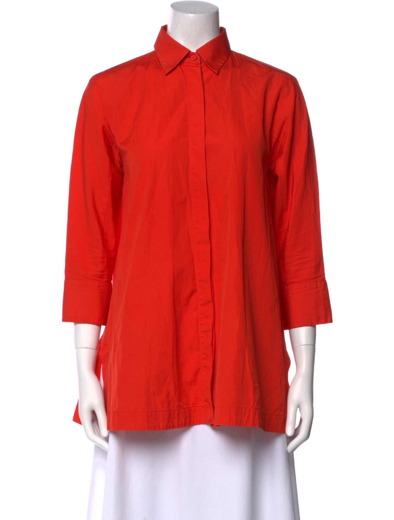 Max Mara Three-Quarter Sleeve Button-Up Top