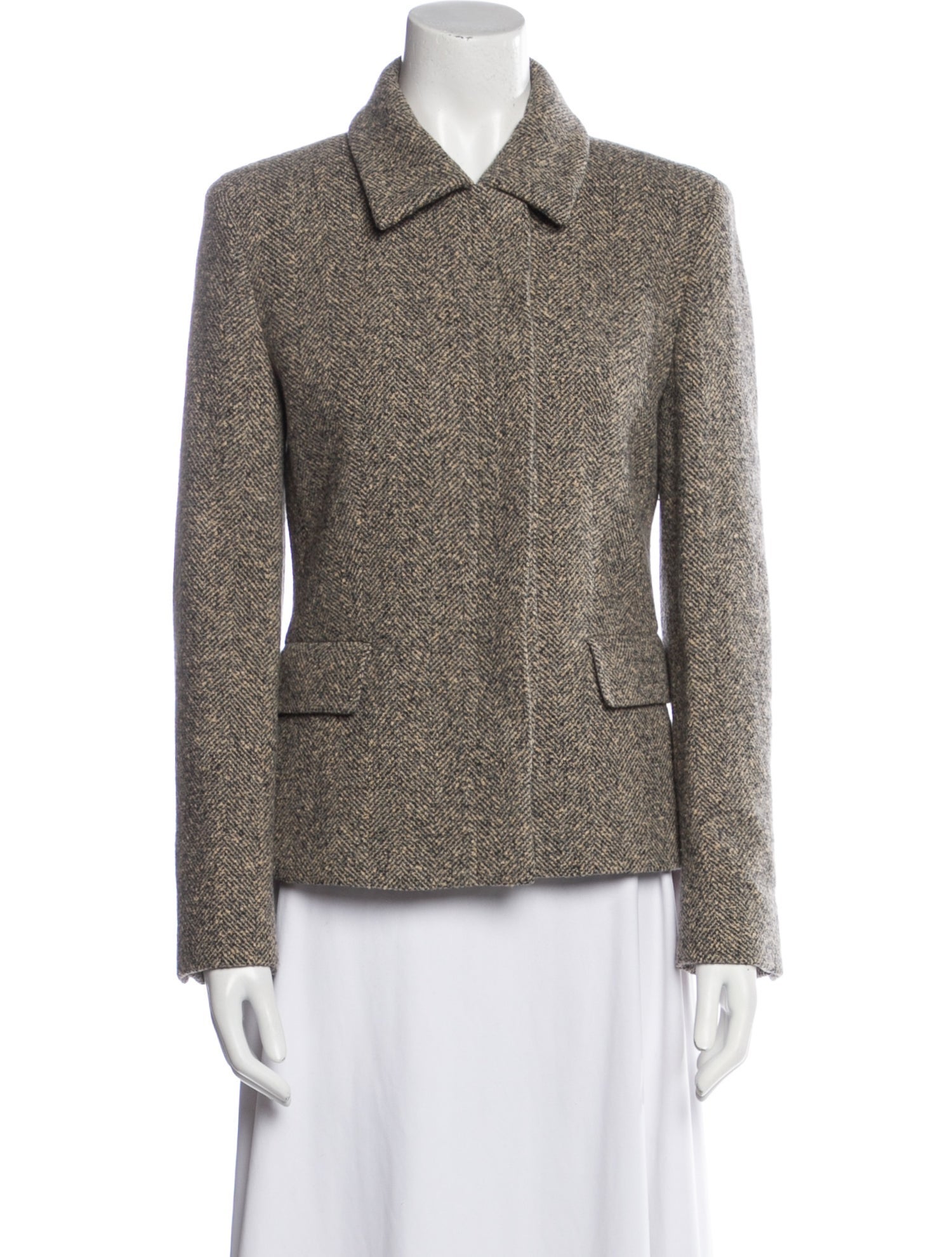 Max Mara Virgin Wool Tweed Pattern Blazer