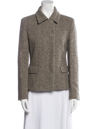 Max Mara Virgin Wool Tweed Pattern Blazer