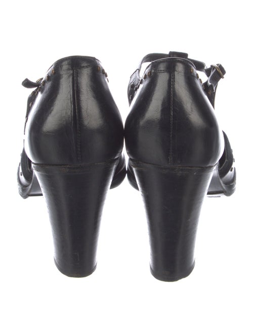 Max Mara Leather T-Strap Pumps