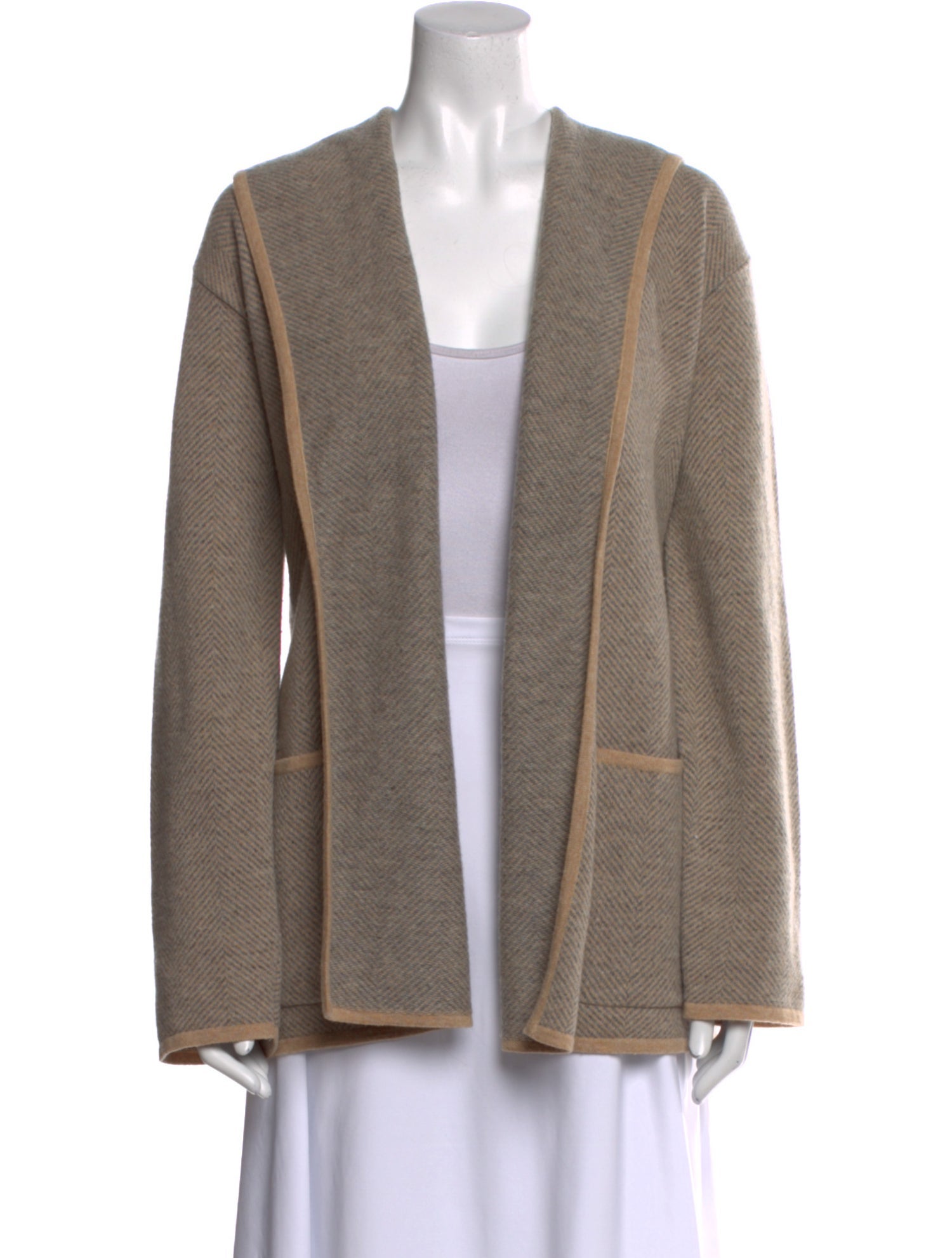 Max Mara Virgin Wool Open Front Sweater