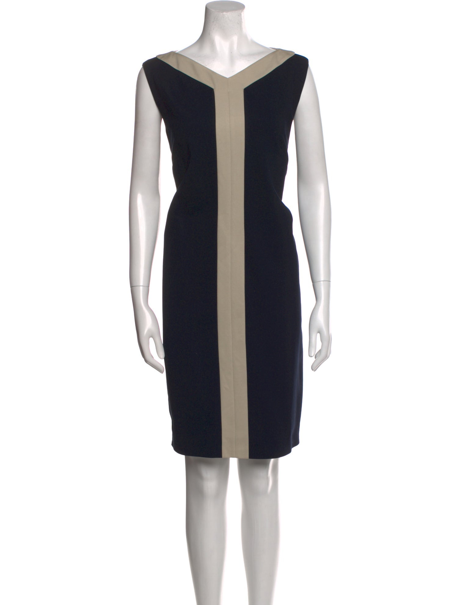 Max Mara Colorblock Pattern Knee-Length Dress