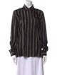 Max Mara Silk Striped Button-Up Top