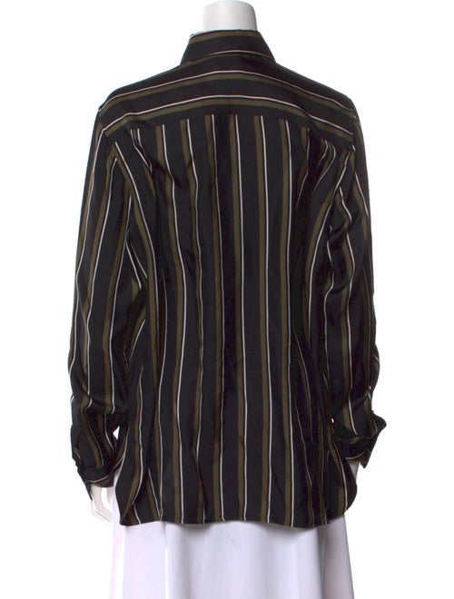 Max Mara Silk Striped Button-Up Top