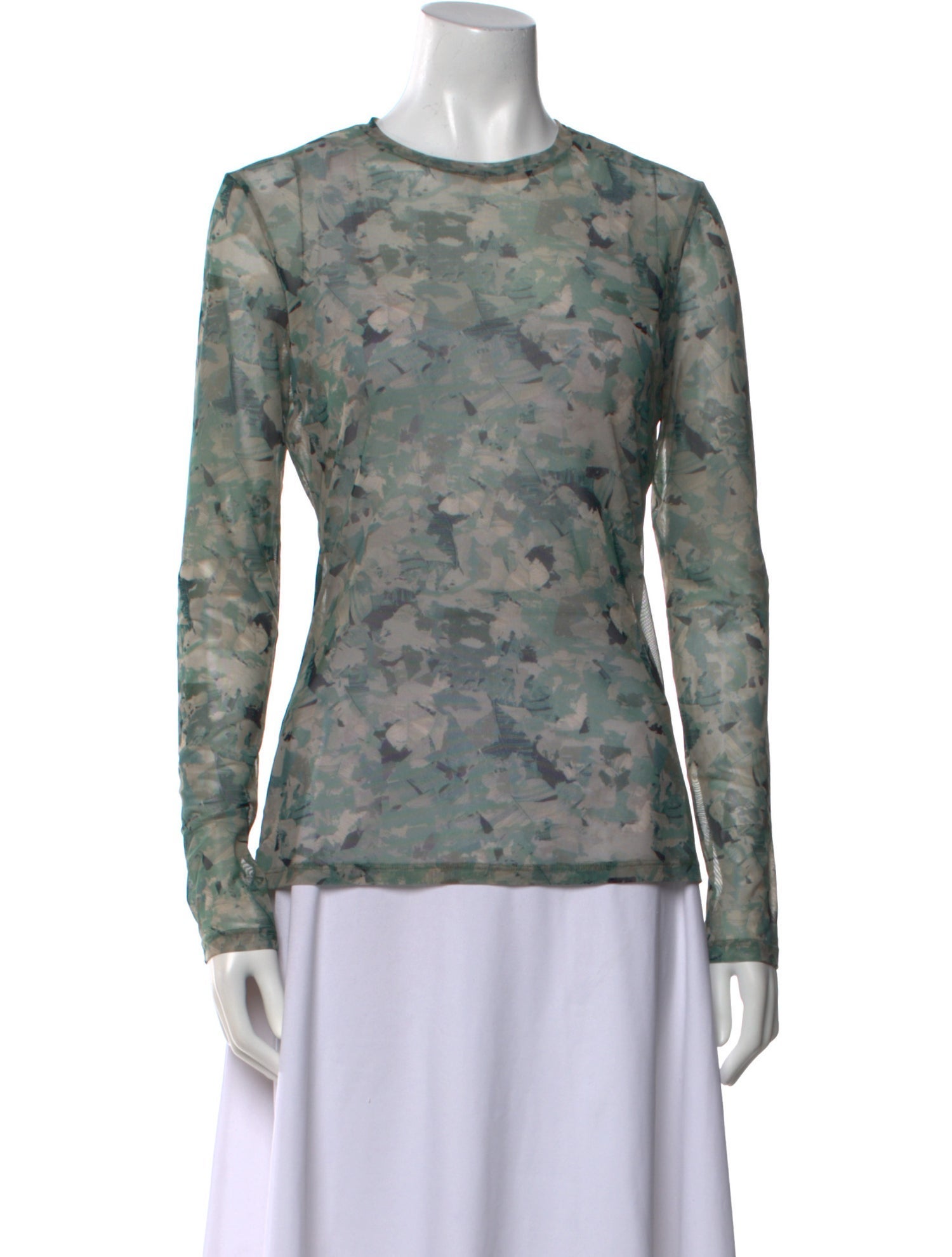 Max Mara Camouflage Print Crew Neck Sweatshirt