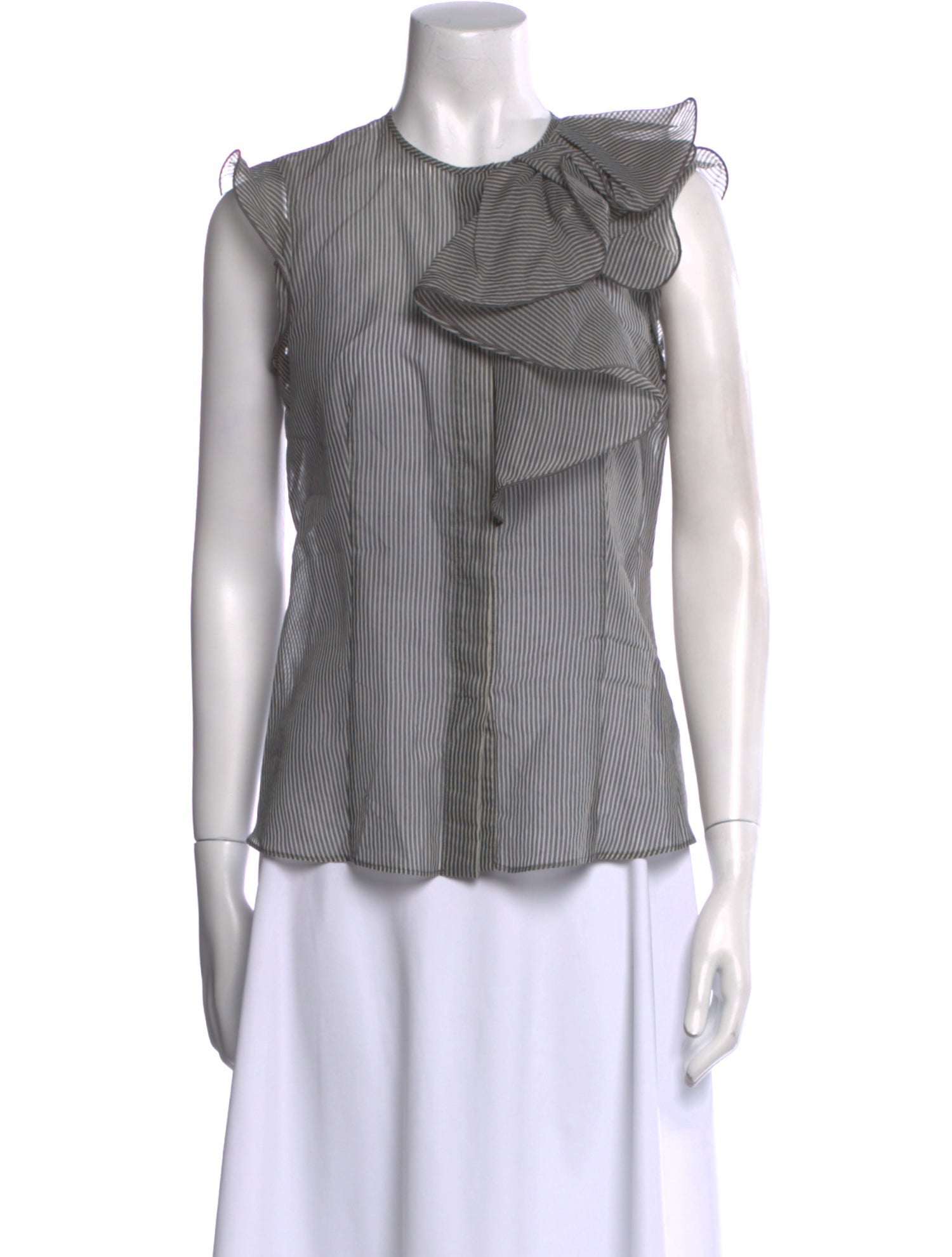 Max Mara Striped Crew Neck Top