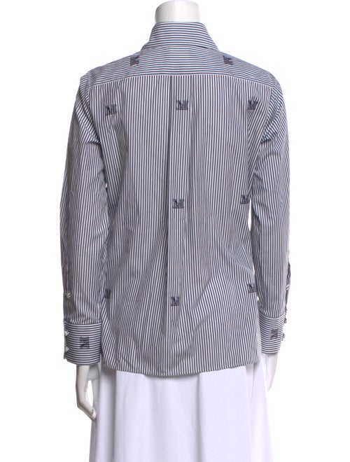 Max Mara Striped Long Sleeve Button-Up Top