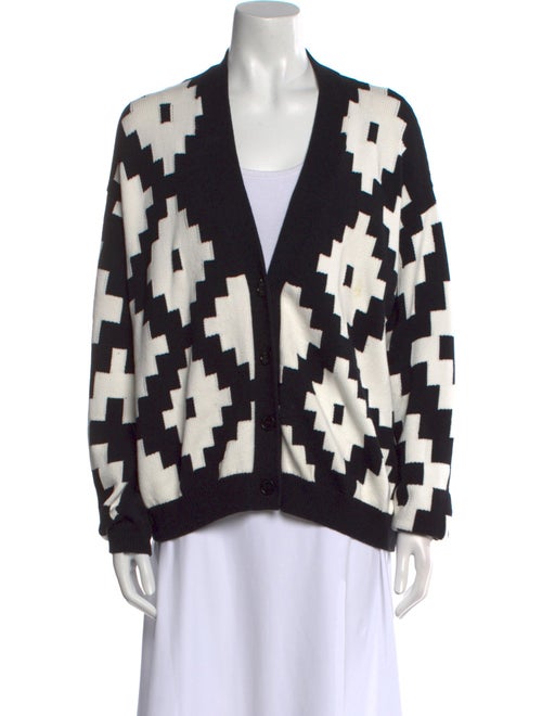 Max Mara Printed V-Neck Sweater