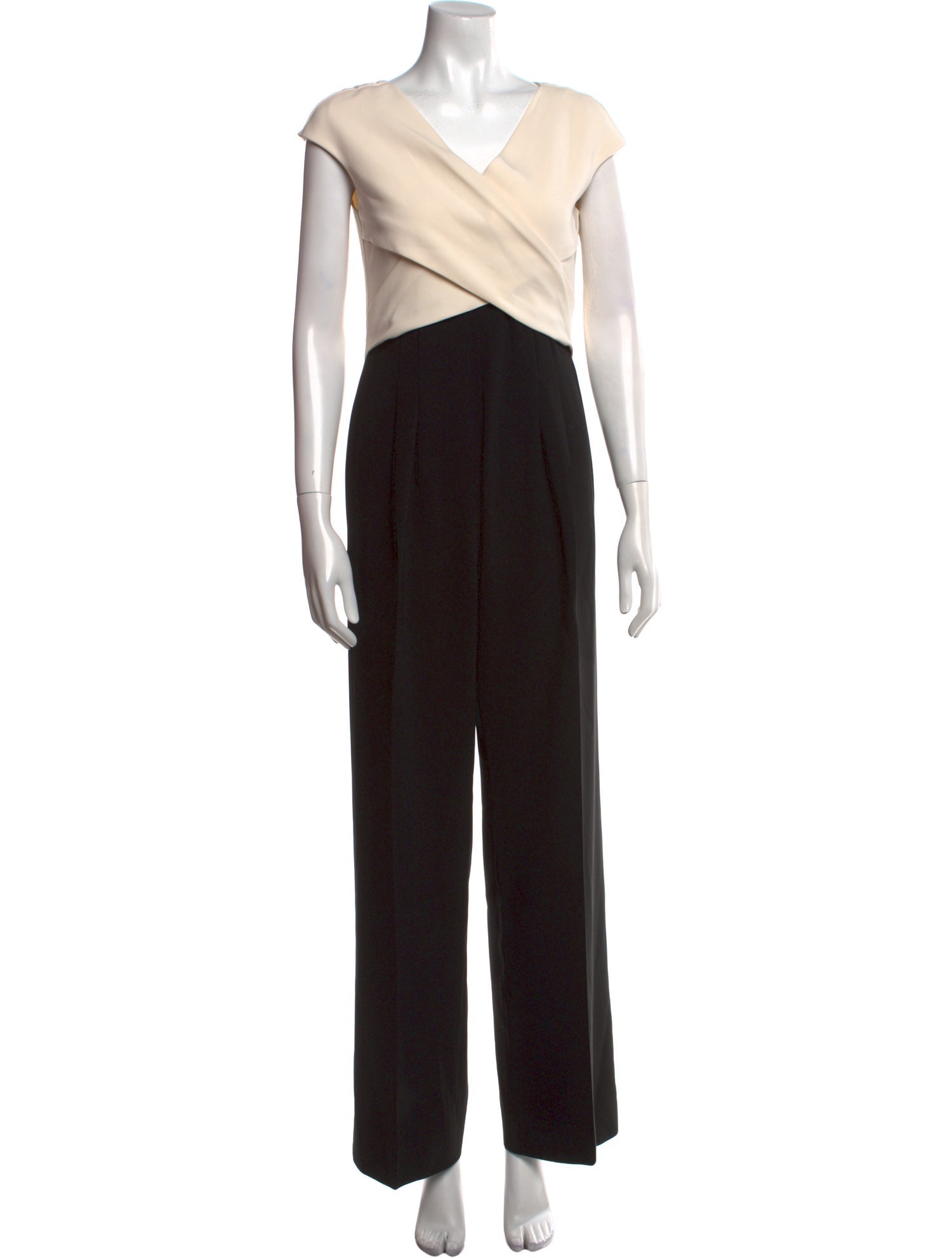 Max Mara Colorblock Pattern V-Neck Jumpsuit
