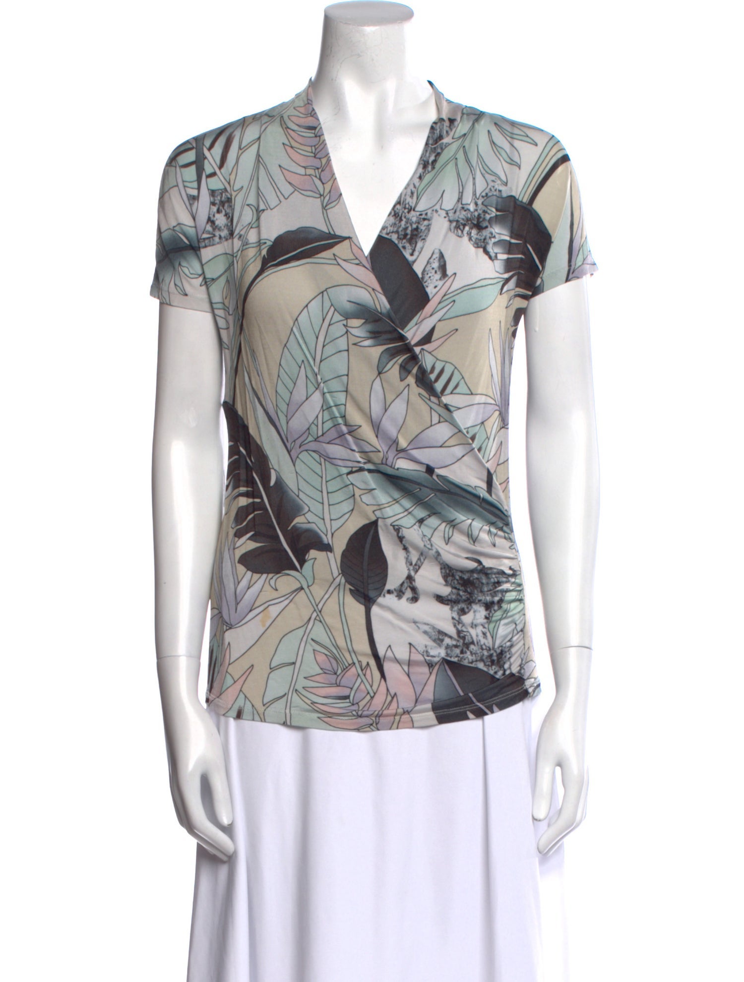 Max Mara Printed V-Neck Blouse