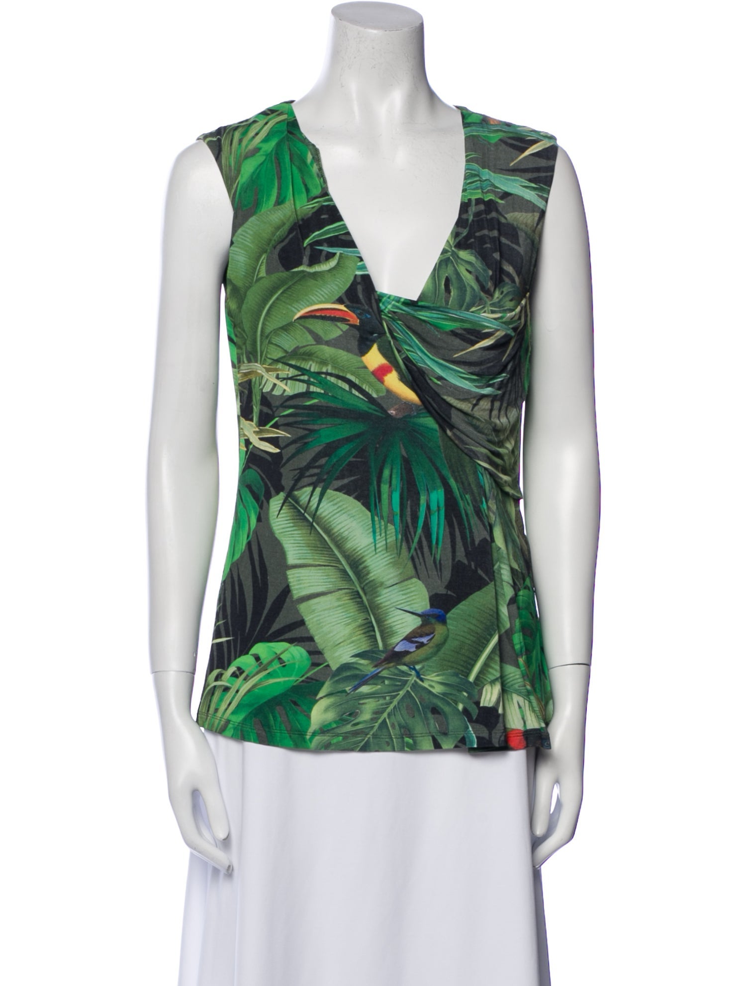 Max Mara Printed Cowl Neck Top