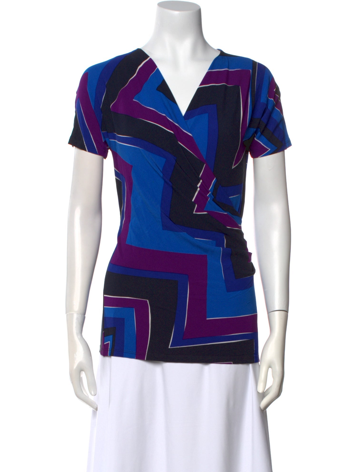 Max Mara Printed V-Neck T-Shirt