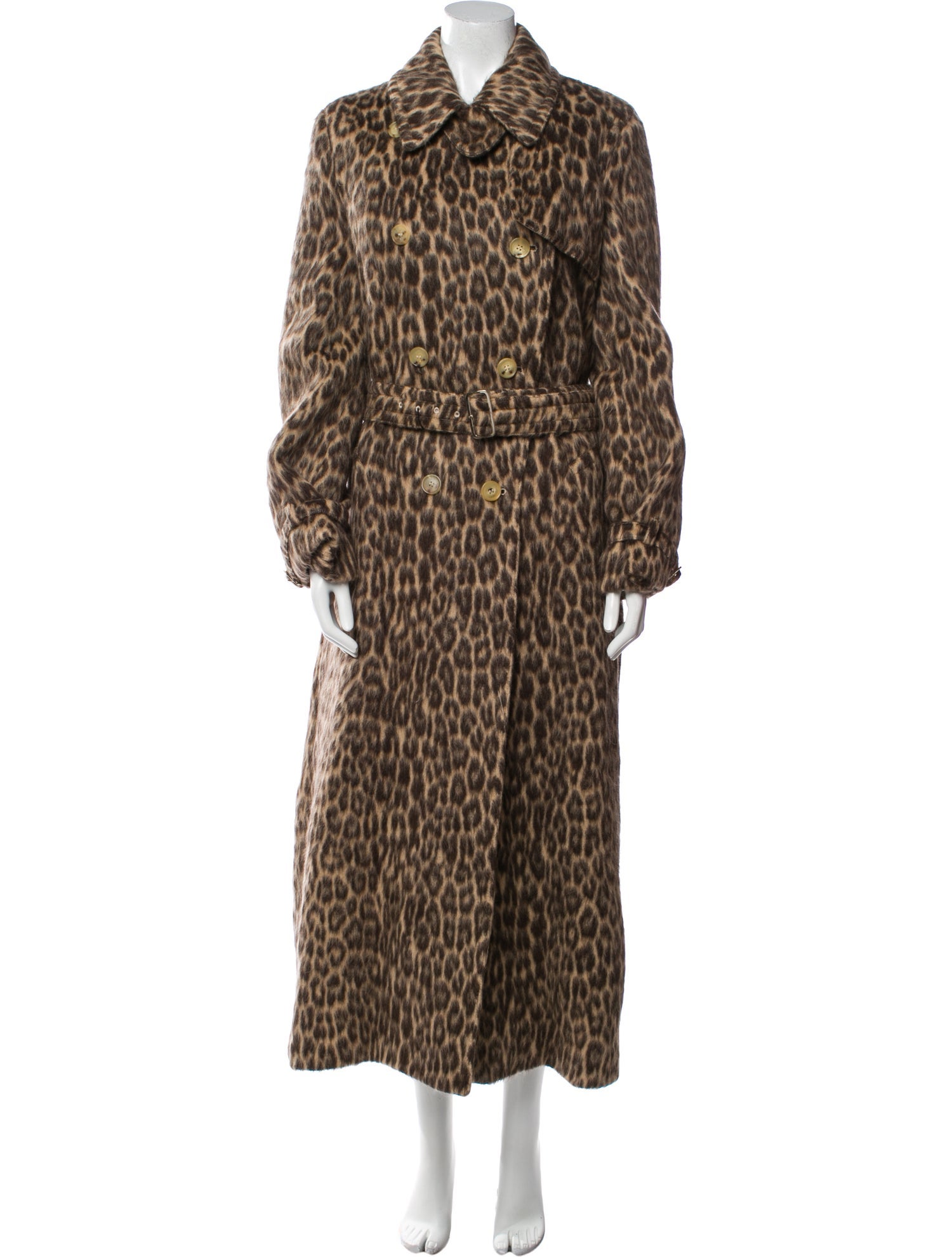 Max Mara Virgin Wool Animal Print Faux Fur Coat w/ Tags