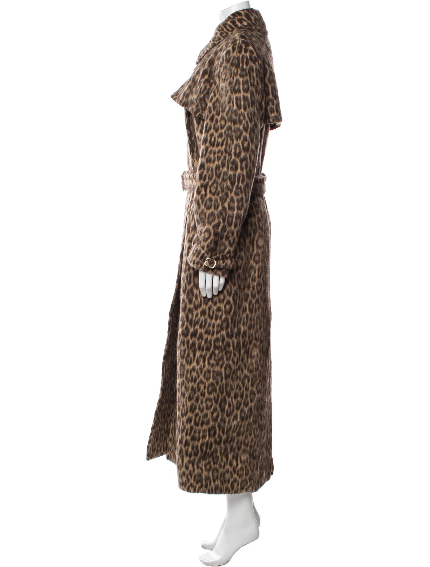 Max Mara Virgin Wool Animal Print Faux Fur Coat w/ Tags