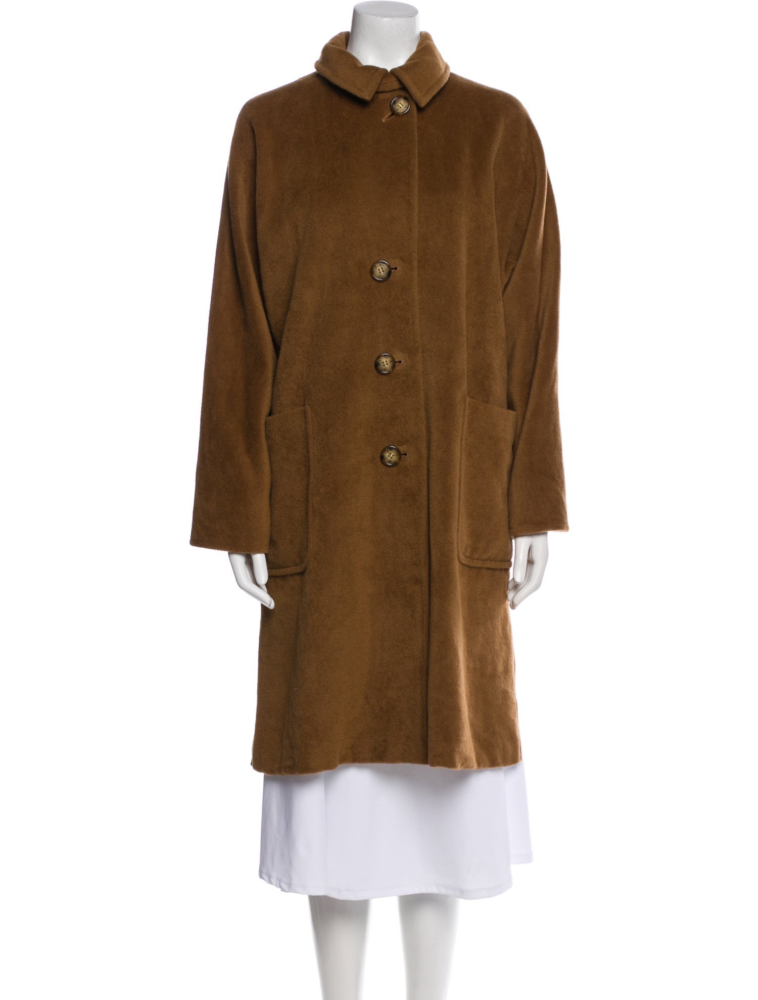 Max Mara Virgin Wool Faux Fur Coat