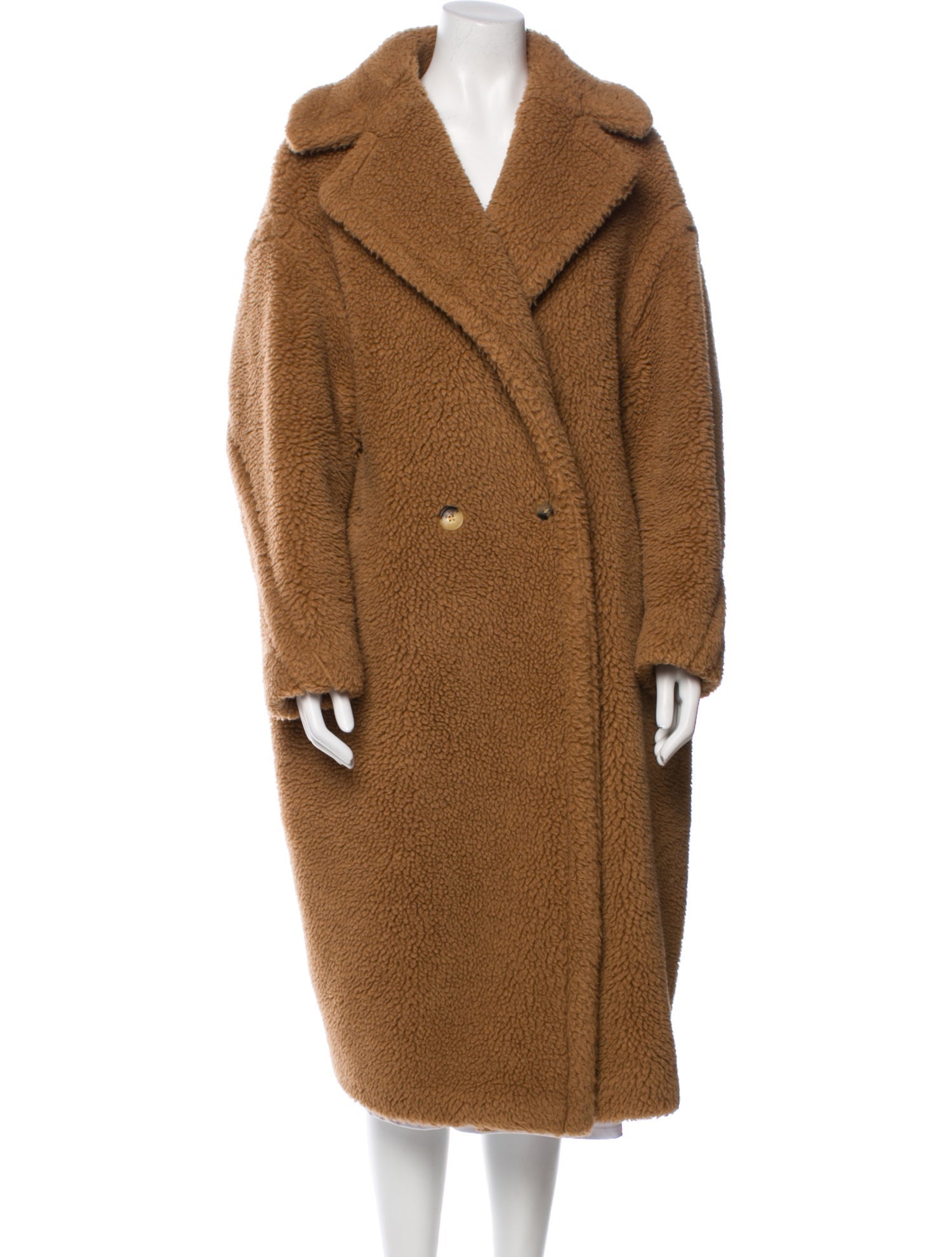 Max Mara Camel Hair Faux Fur Coat