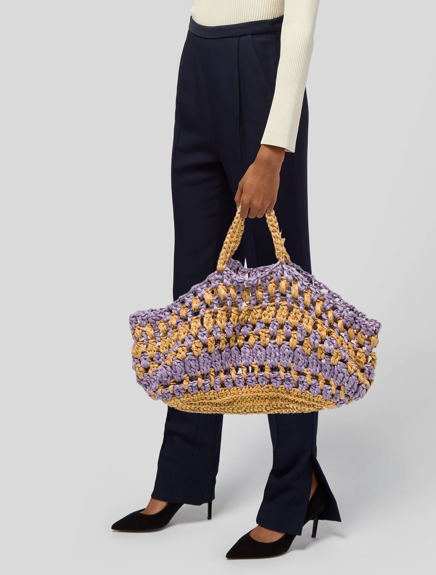 Max Mara Raffia Top Handle Bag