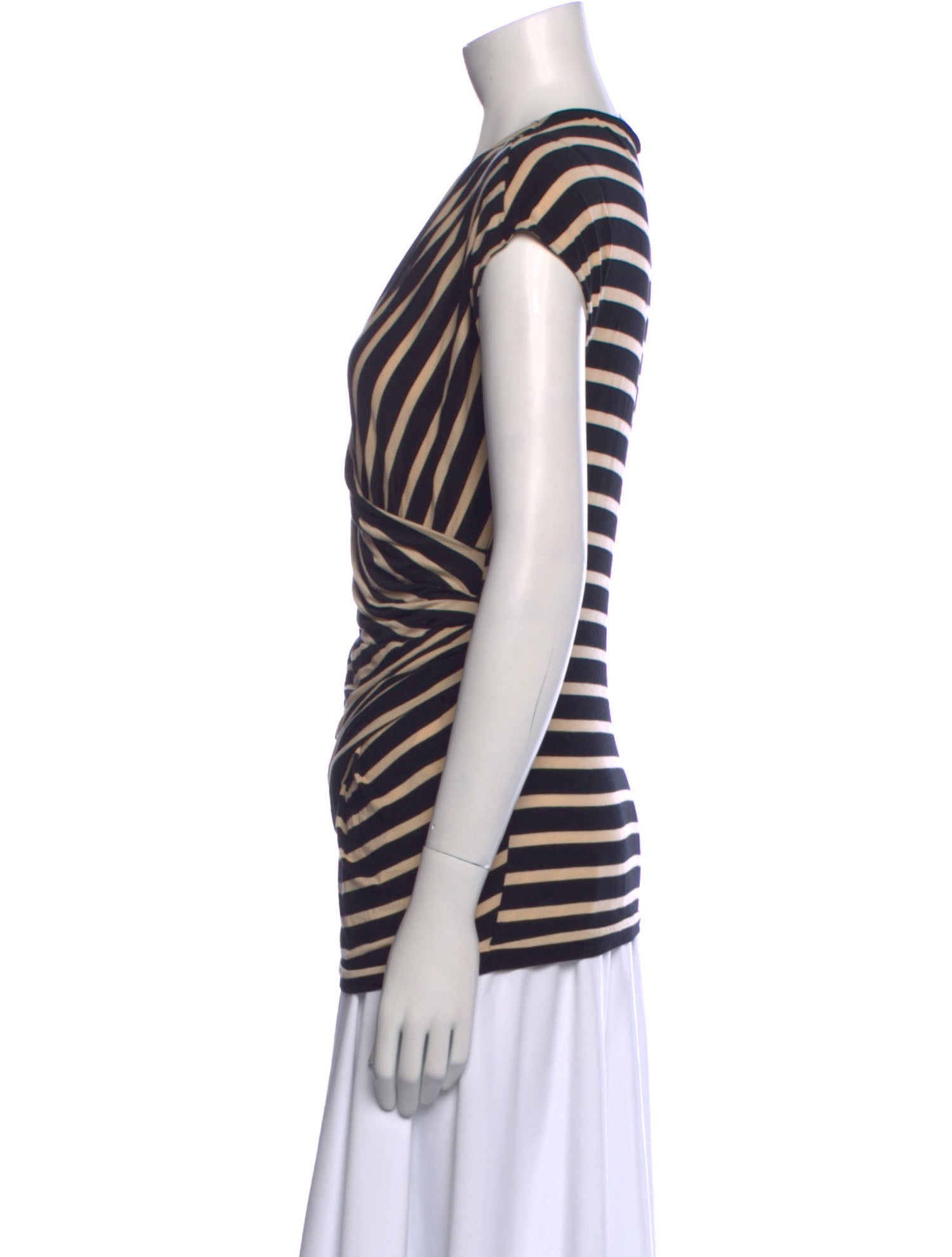 Max Mara Striped Cowl Neck Top