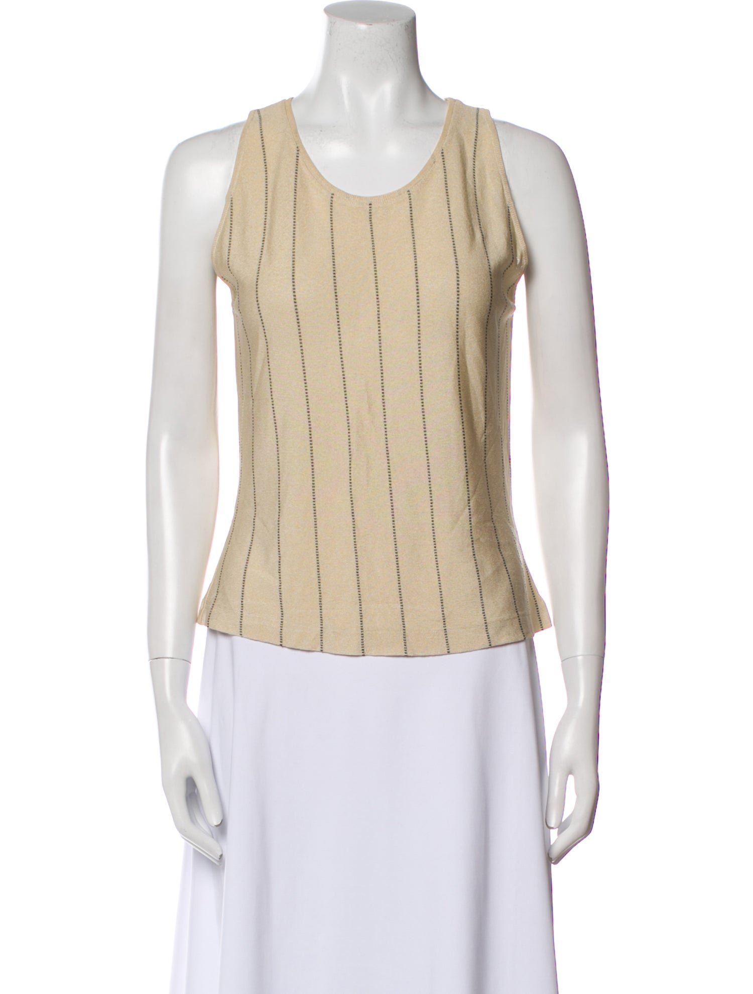 Max Mara Striped Scoop Neck Top